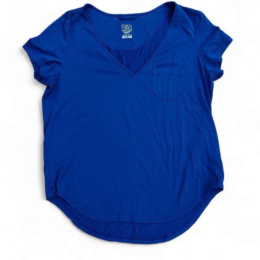 Nike girl’s high quality dri-fit blue short sleeve shirt with pocket